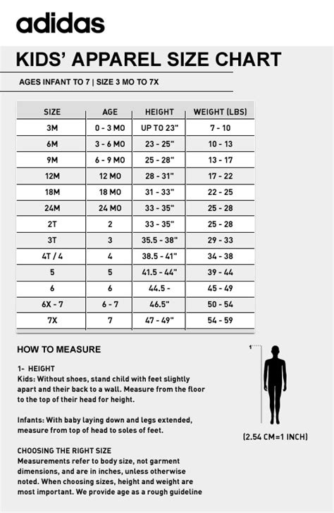 adidas boys clothing size chart.